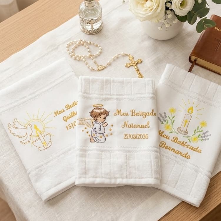 Toalha Batizado - Bordado Personalizado