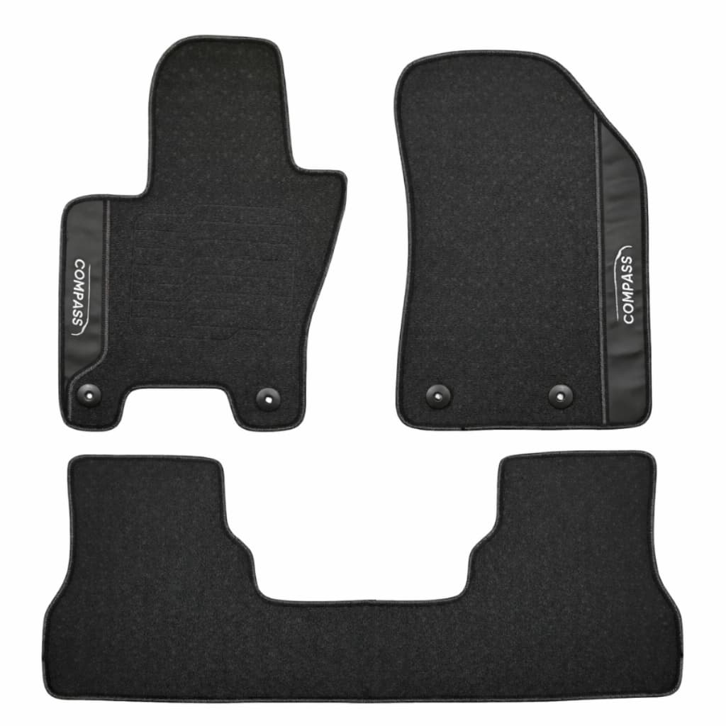 Tapete Jeep Compass Emborrachado Preto Tapete Compass Personalizado Impermeável 2016 a 2026