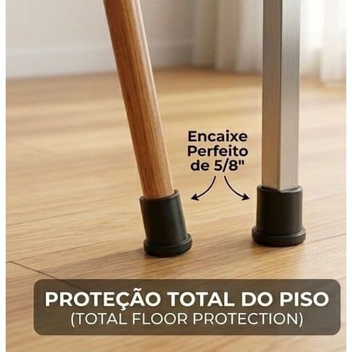 Protetor de Borracha 5/8" para Pé de Mesa e Cadeira