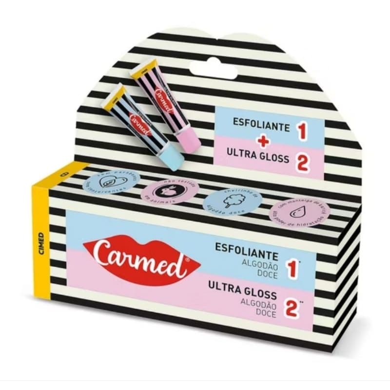 Carmed Hidratante Labial SOS Algodão Doce 10g - Hidratação Intensa e Brilho Espelhado