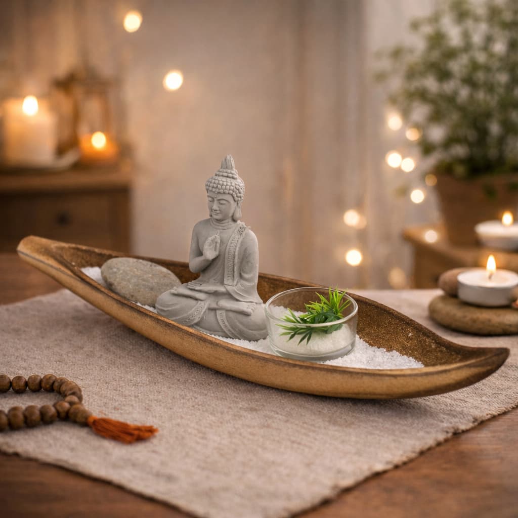 Mini jardim zen com Buda — harmonia, equilíbrio e boas energias para o seu ambiente WH406