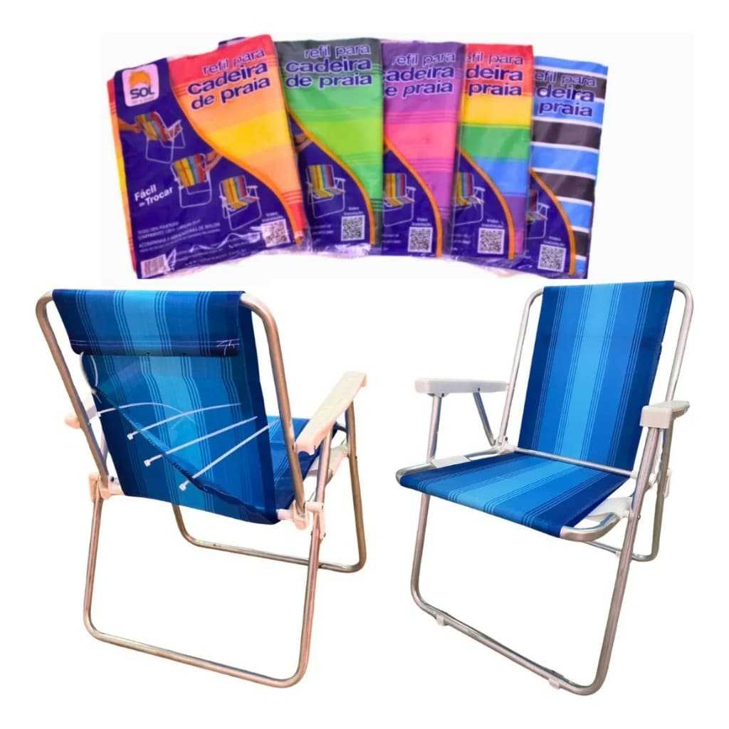 Refil para Cadeira de Praia Resistente | 1 Capa para Praia, Pesca e Camping