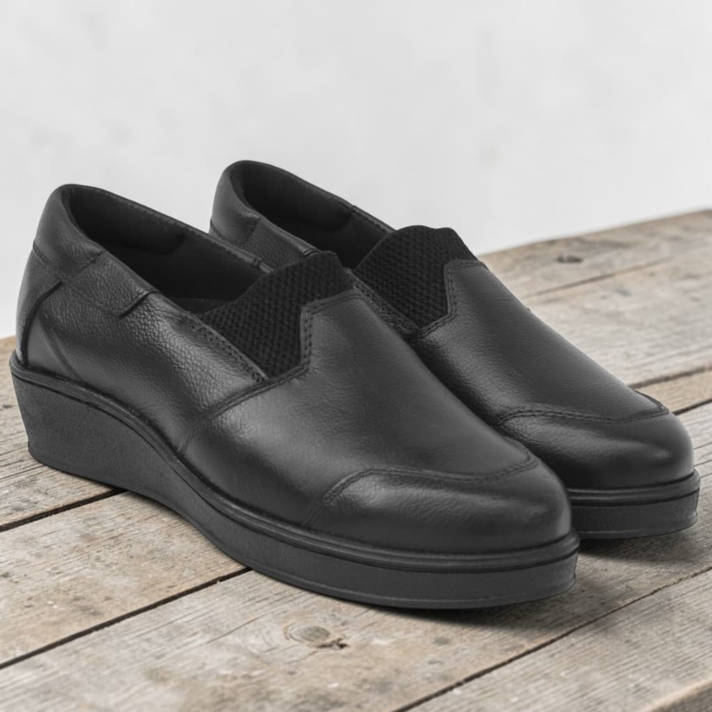 Sapato Anabela Feminino Social Trabalho Confortável Slip On - Modelo 17030