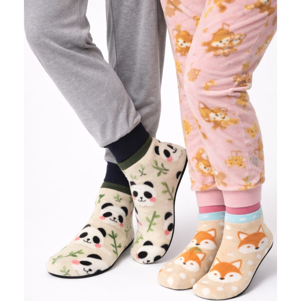 Meias térmicas Unisex Modelo Sapatilha de Soft Estampas 3D Adulta Varias Estampas