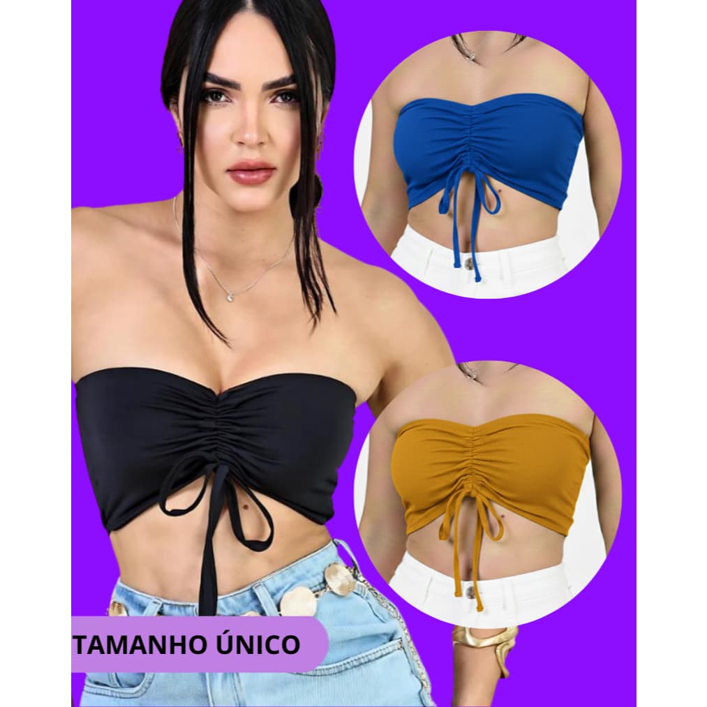 Top Franzido com Amarração – Suplex | Tamanho Único C001 varias cores .