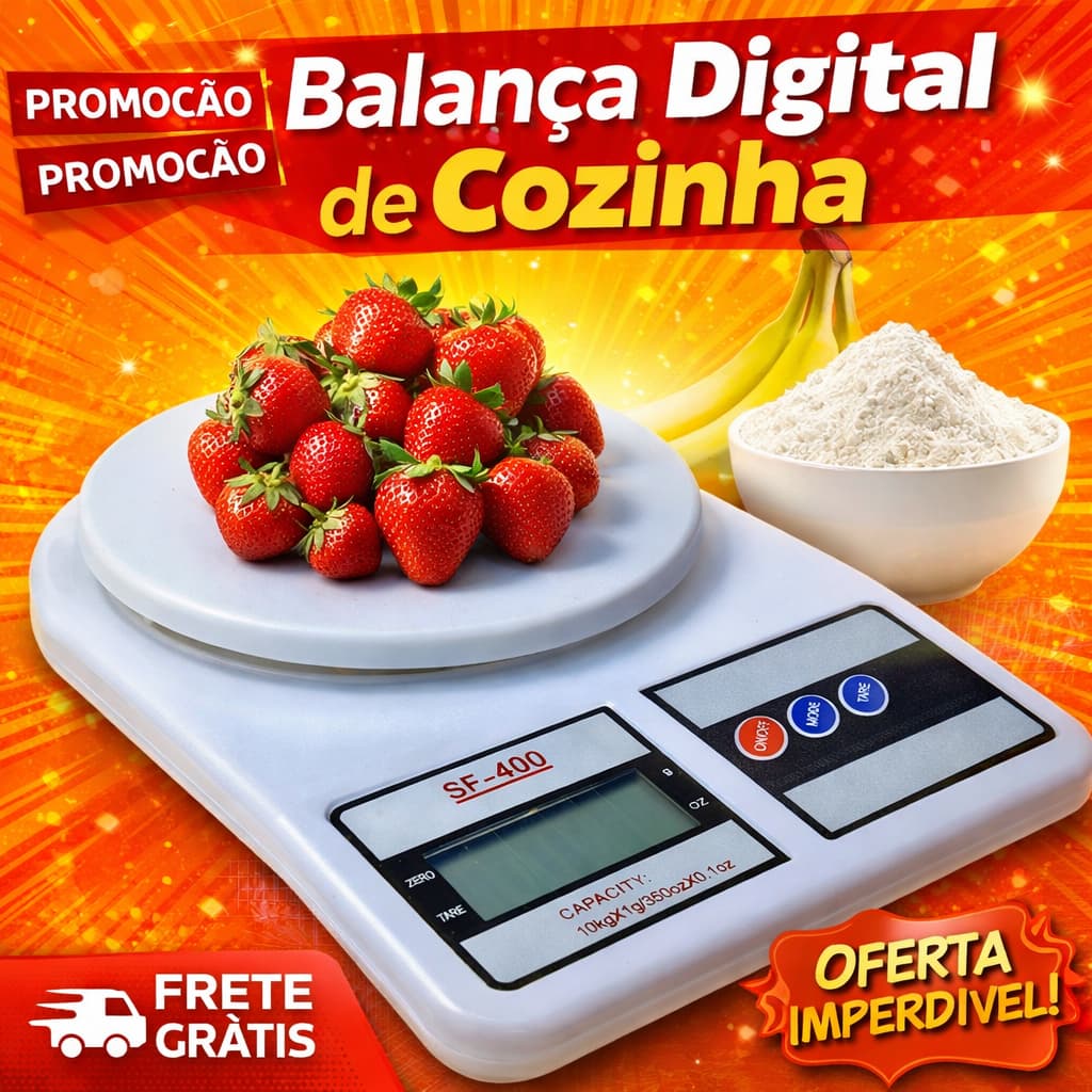 Balança Digital de Cozinha Precisão Cozinha 10kg Nutrição E Dieta, Até 10 kg, Escala 1 grama