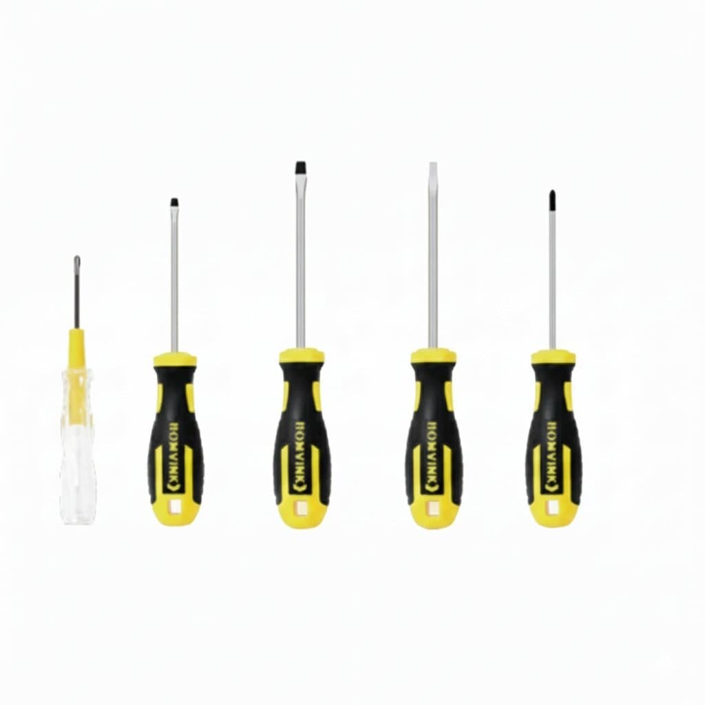 Kit 5 Chaves Fenda E Philips Imantadas Chave Teste Voltagem