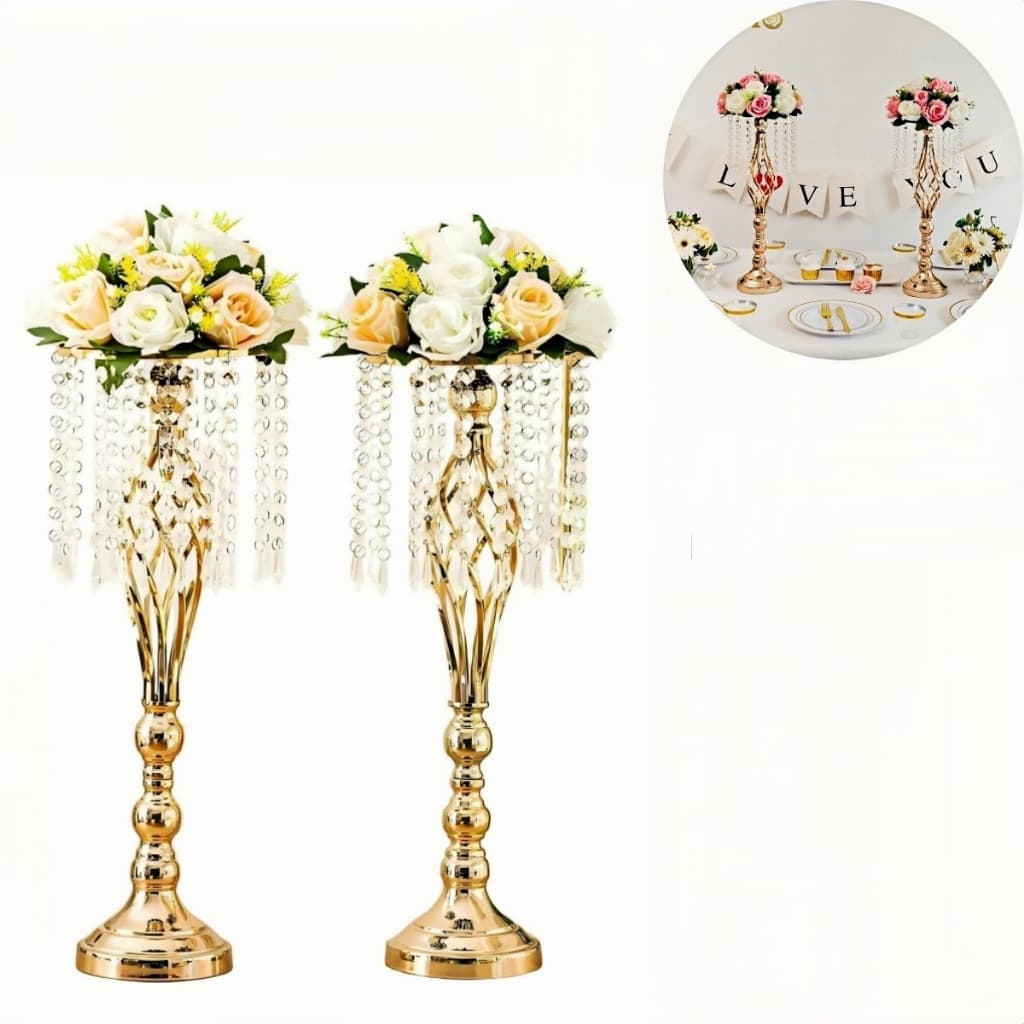 2 Peças De Vaso De Flores De Mesa, Peça Central De Casamento,Vaso De Metal Para Centro De Mesa Casamento