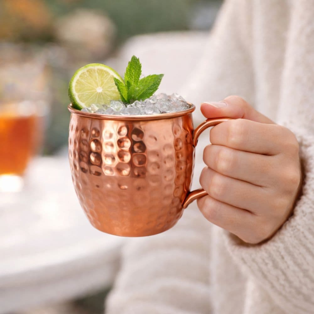 Caneca Moscow Mule Original 100% Cobre 500ml Martelada
