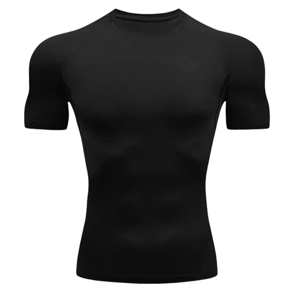 Camisa de Compressão  Lisa Preta Treino Ginastica Academia RashGuatd