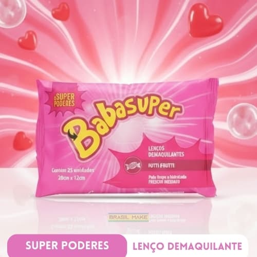 Super Poderes Lenço Demaquilante Babasuper Limpa e Hidrata 25un Cada Pacote