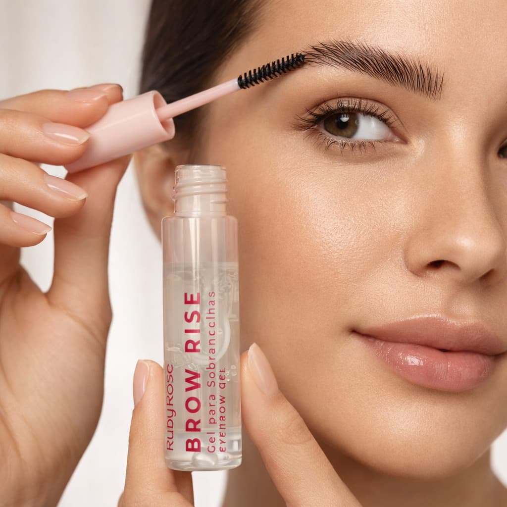 Brow Rise Ruby Rose Gel para Sobrancelha Transparente Fixador 2 em 1 Longa Duração