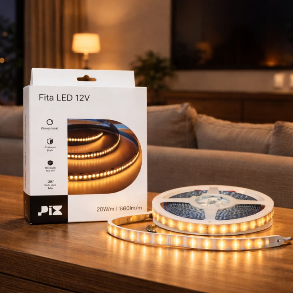 Fita Led 5m Pix 20W/m 3000K 240LED Alto IRC97 Branco Quente Promoção FG Frete Grátis Iluminação
