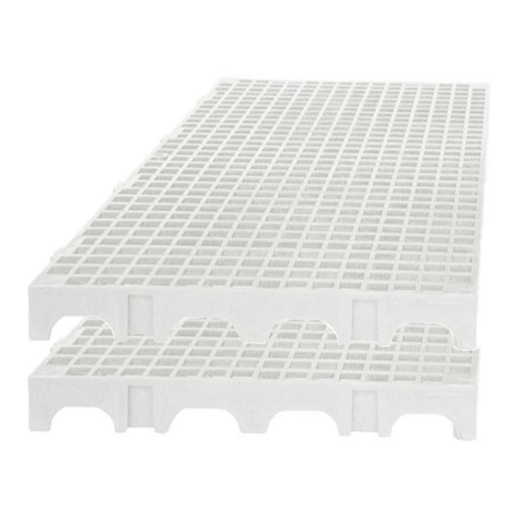 Kit 40 Pisos Plastico Branco Estrado Palete 50x25x2,5cm Piso Box Banheiro Chuveiro Vestiário Total de 5 metros quadrados