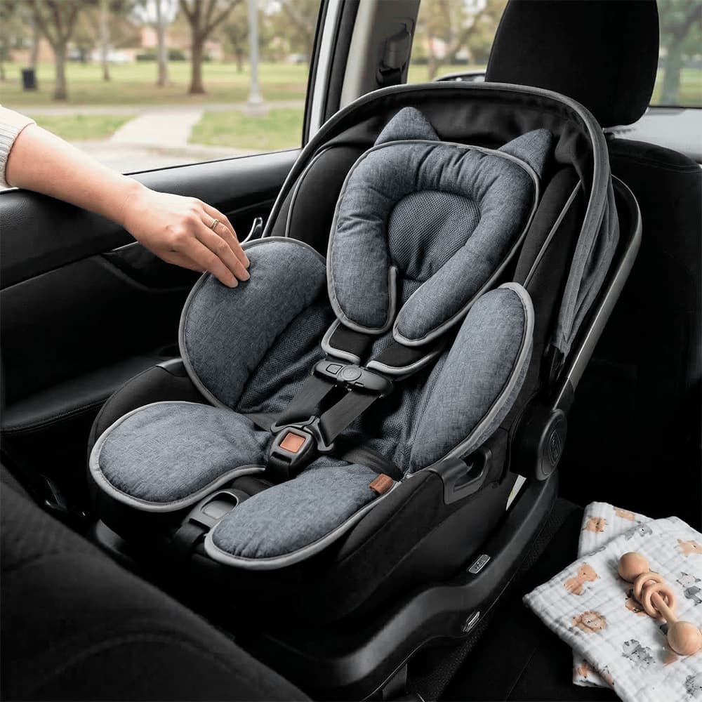 Capa de Bebê Conforto Anatômico Linho 100% Algodão Jeans Batistela Baby