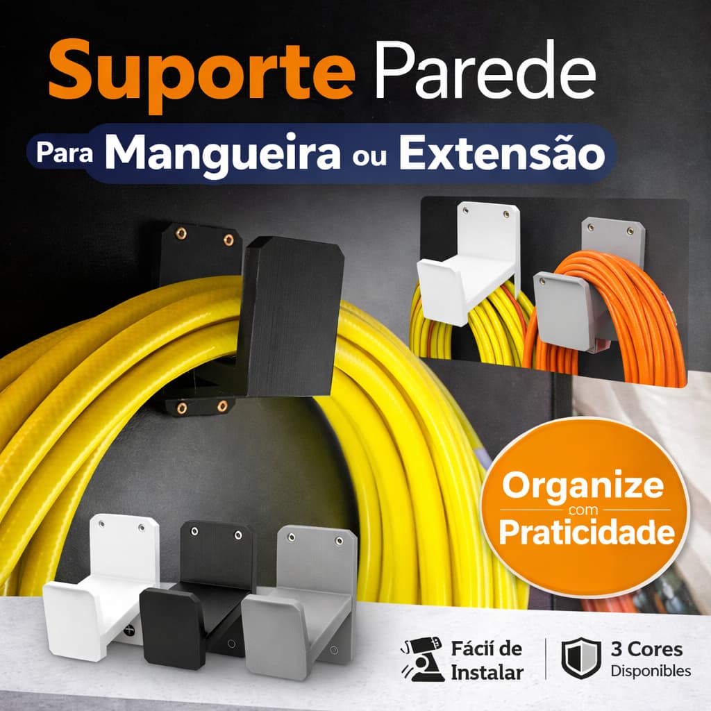 Suporte De Parede Para Mangueira Extensão Elétrica Organizador De Fios Porta Mangueira Suporte Reforçado Com Parafusos D