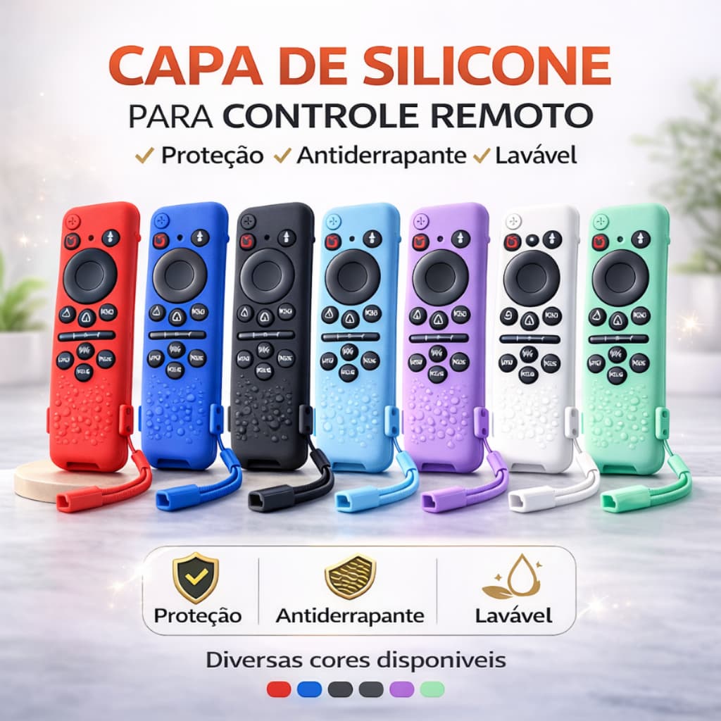 Capa Silicone Para Controle Remoto TV Sansung Com Alça Antiderrapante Proteção Solarcell Stick