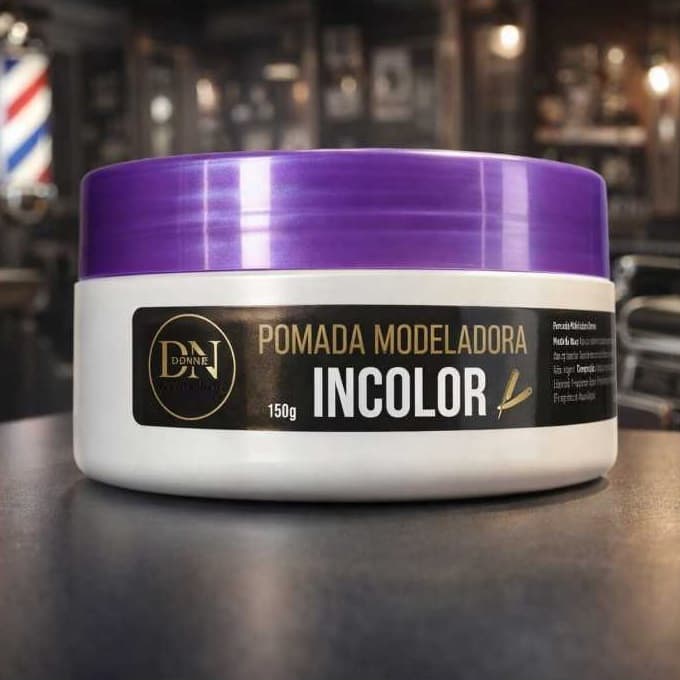 Pomada Modeladora 150g Alta Fixação Incolor Acabamento Seco Cabelo Masculino Clássico Degradê Donne