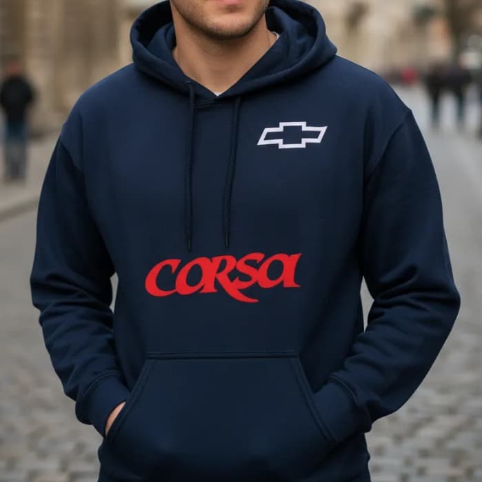 Blusa De Moletom Casaco Frio Chevrolet Corsa Bolso Capuz