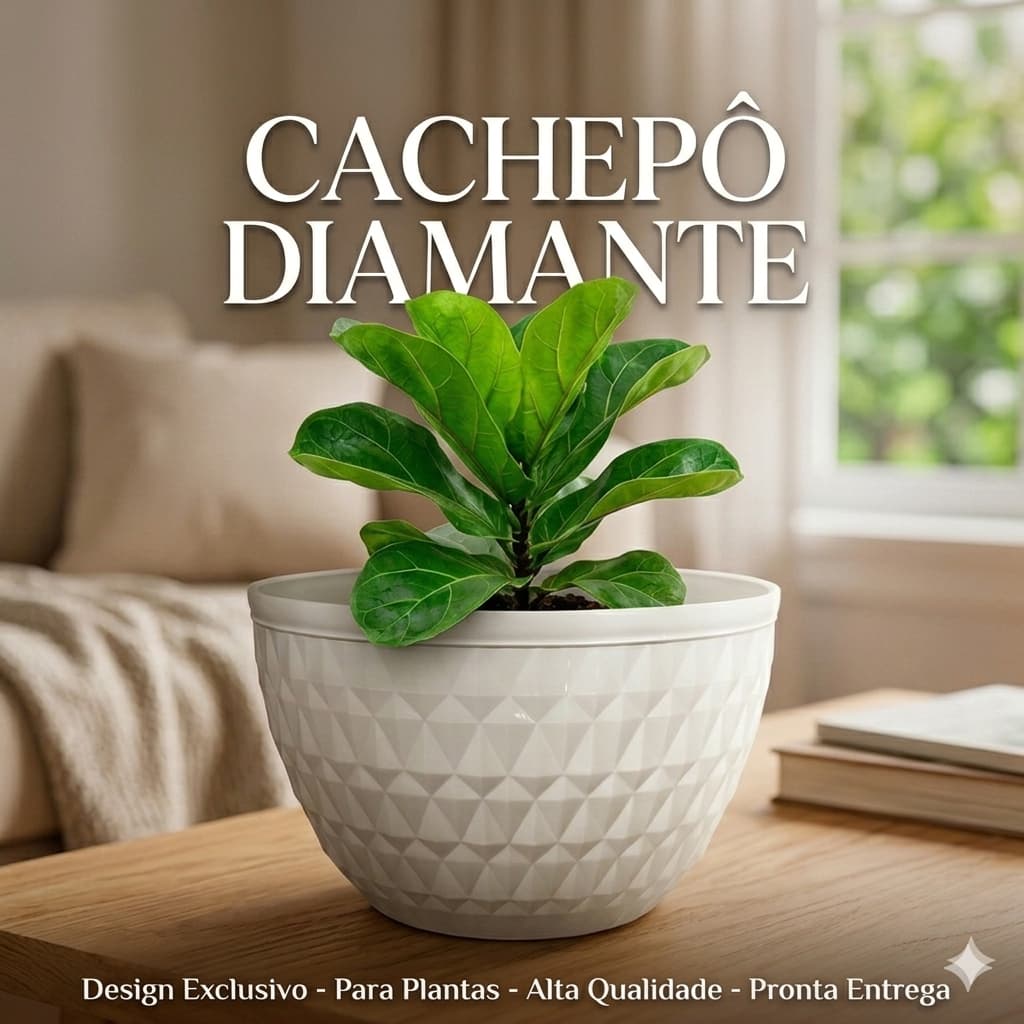 Cachepô Diamante Cuia – Vaso Decorativo Moderno para Plantas | Ideal para Suculentas, Flores e Decoração