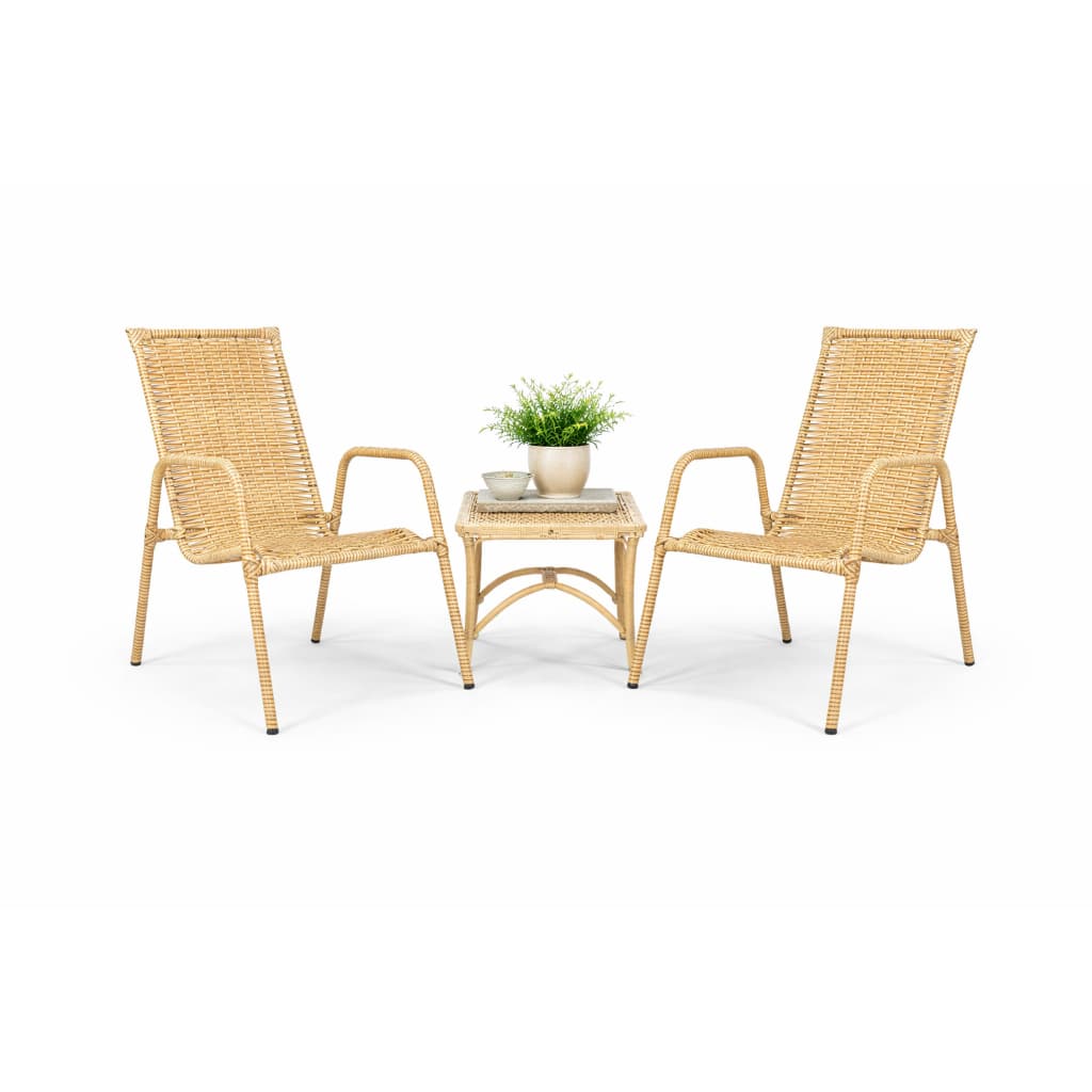 Kit 2 Cadeiras Com Mesa De Centro De Junco Para Jardim Varanda Área Externa Conforto e Resistência
