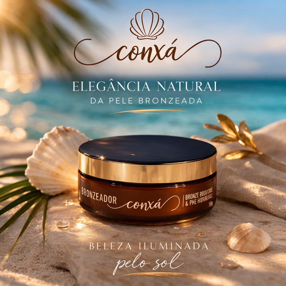 Bronzeador Parafina Conxá Natural, Hidratante, Pele Dourada