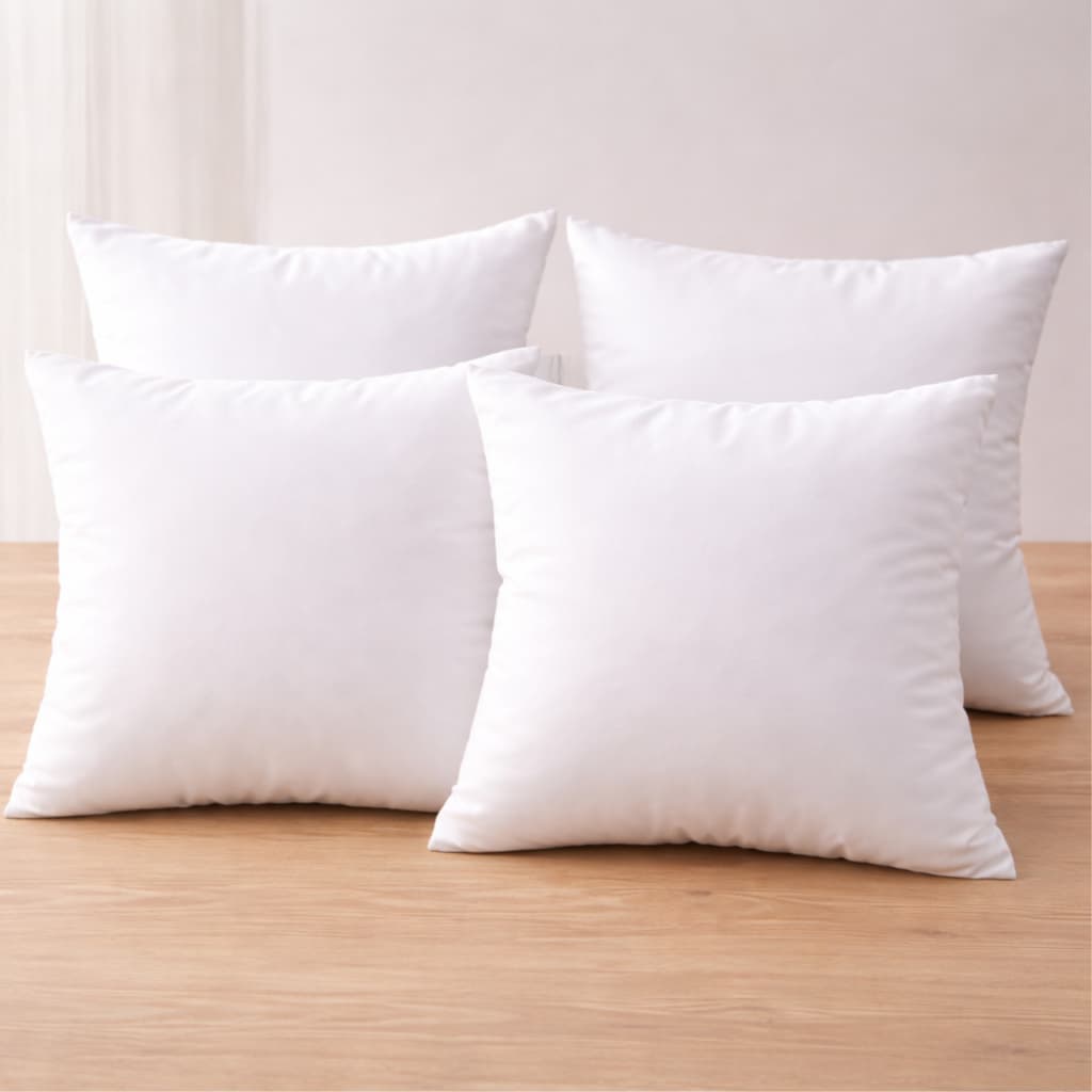 Kit 4 Enchimento Almofada Refil 45x45cm Espuma Flocada TNT Antialérgico Macia Leve Volumosa Quadrada