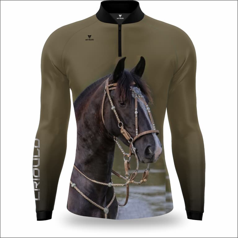 Matreiro Camiseta UV Crioulo Verde Musgo Manga Long Proteção
