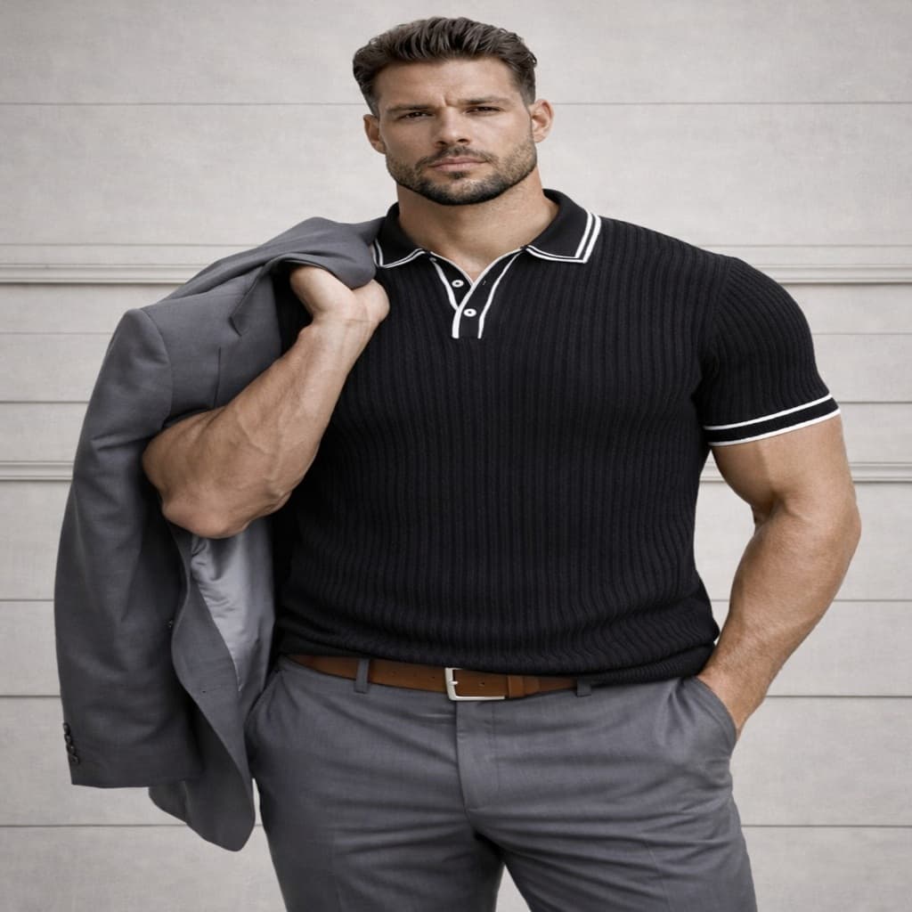 Camisa Polo Elegante Para Usar Com Terno Masculino ou Blaser