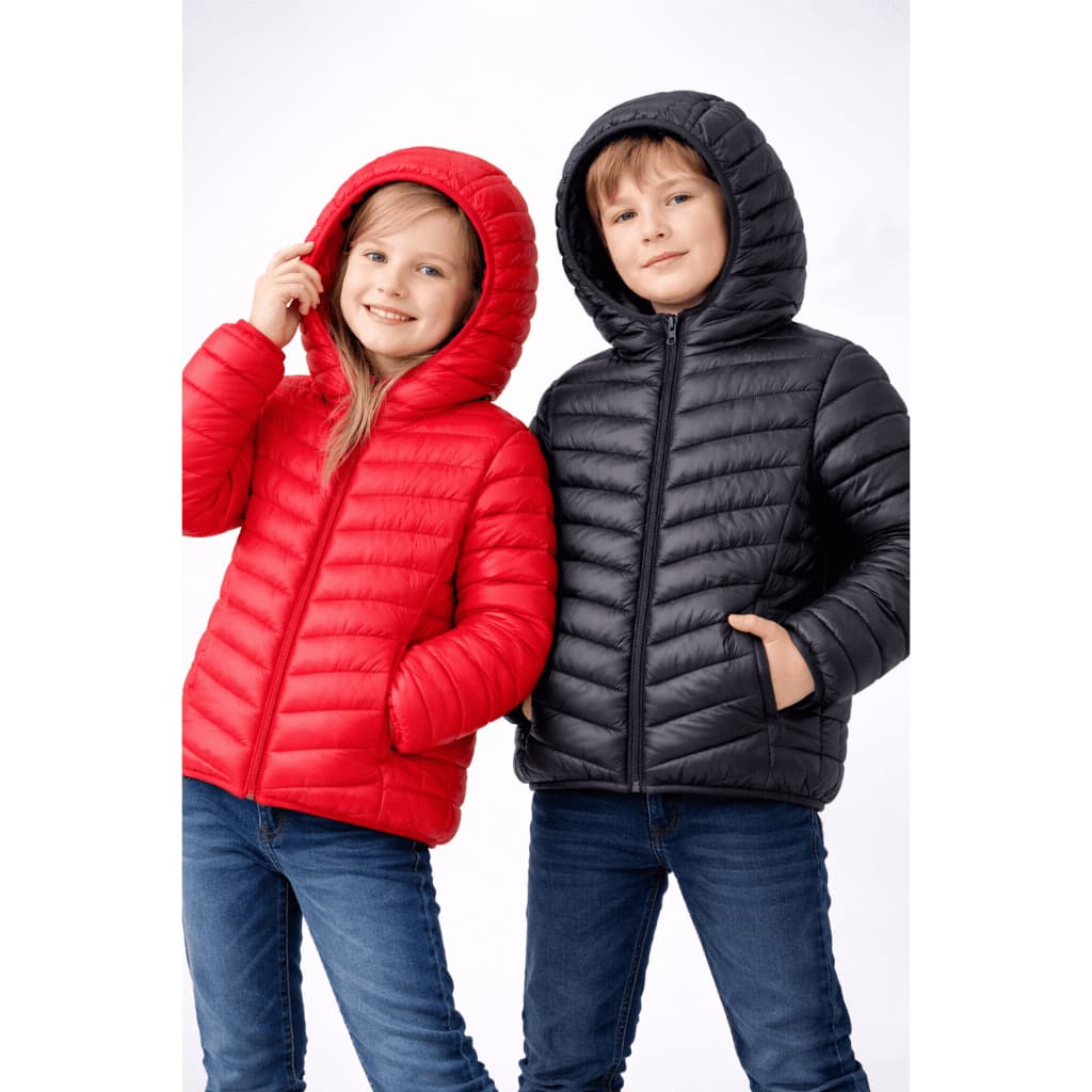Jaqueta Puffer Infantil Gominho Unissex com Capuz Leve, Quentinha e Impermeável 100% Poliamida