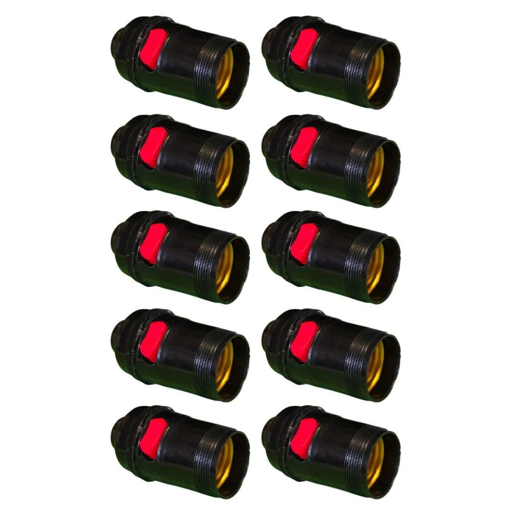 Kit 10 Bocal Soquete E27 Com Chave/tecla Baquelite G20
