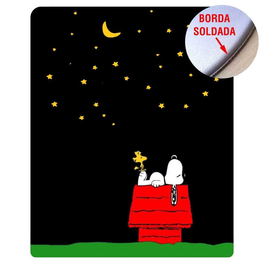 Mouse Pad Snoopy Retangular 21 x 17 cm com Borda Soldada