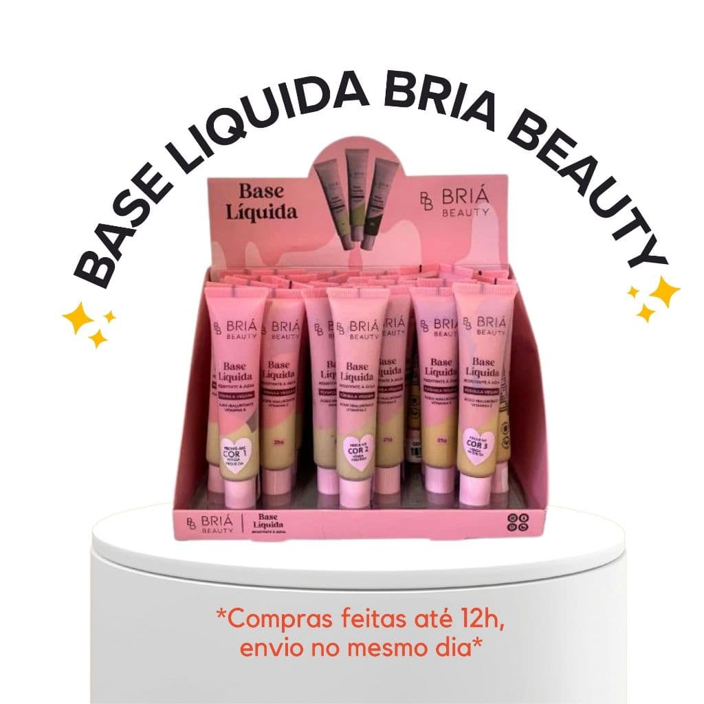 BASE LIQUIDA BRIA BEAUTY ALTA COBERTURA RESISTENTE  AGUA FORMULA VEGANA ACIDO HIALURONICO VITAMINA E