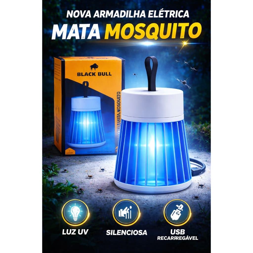 Luminaria Portatil Usb Eletrica Mata Mosquito Repelente Insetos Controle Seguro Ambiente