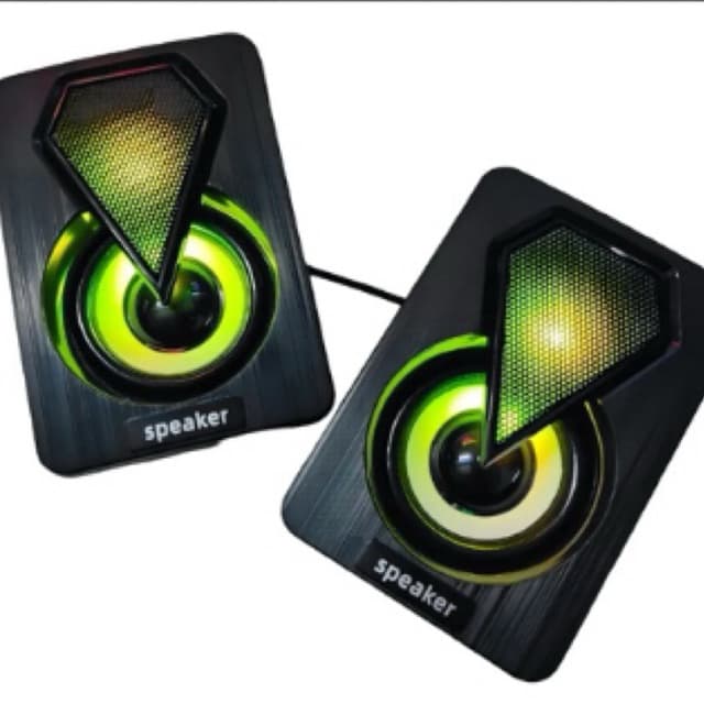 Caixa de Som Gamer  Y9077 USB Preto com Luzes LED RGB