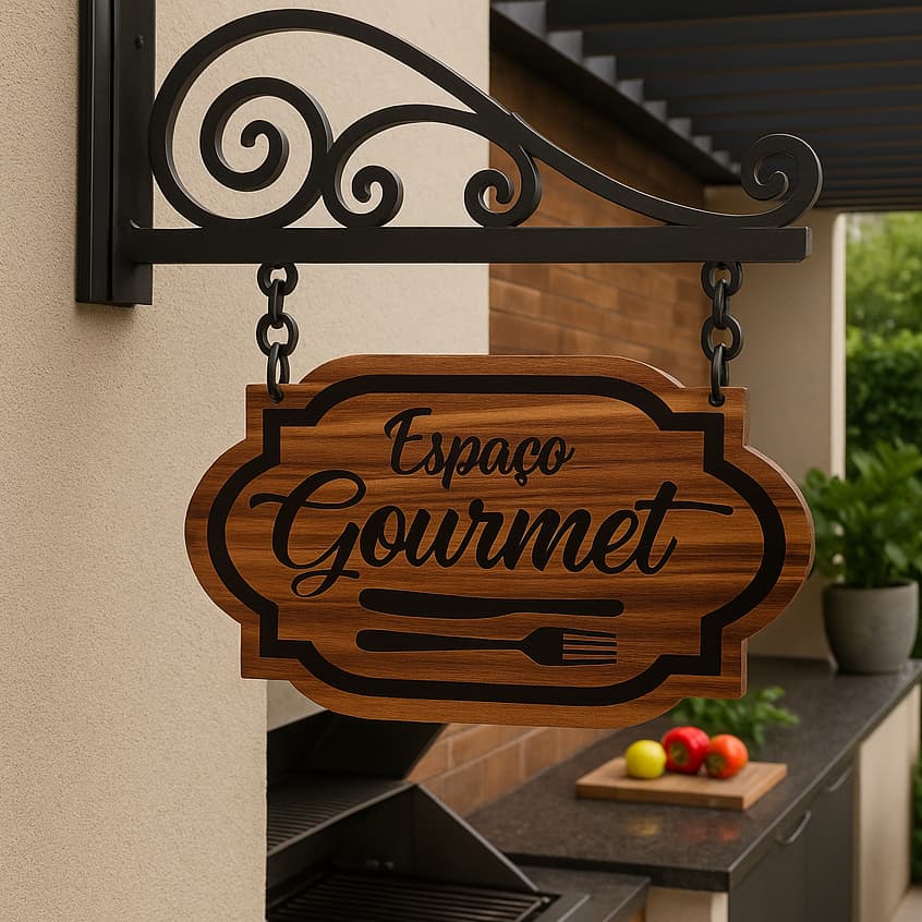 Placa Decorativa Espaço Gourmet Decorativo MDF