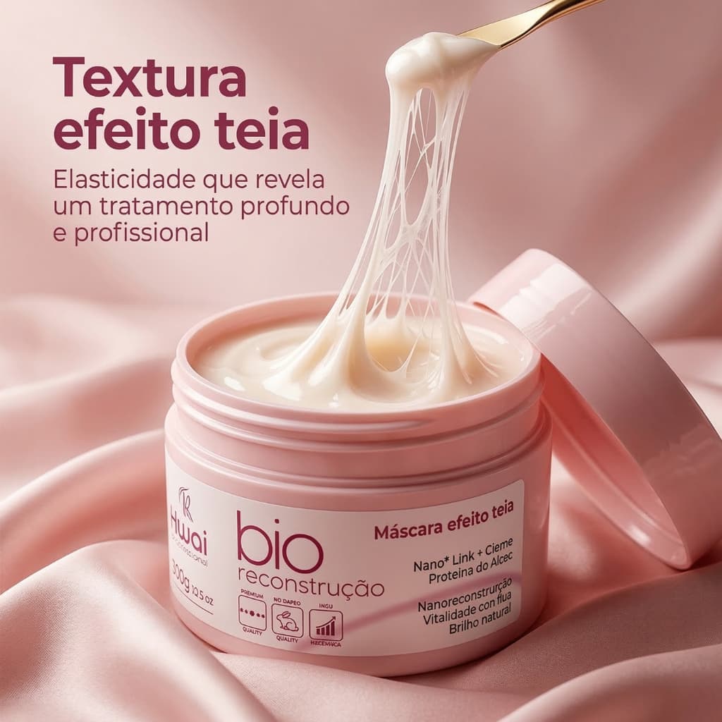 Máscara Capilar Efeito Teia Bio Reconstrução – Força, Brilho e Maciez 300g