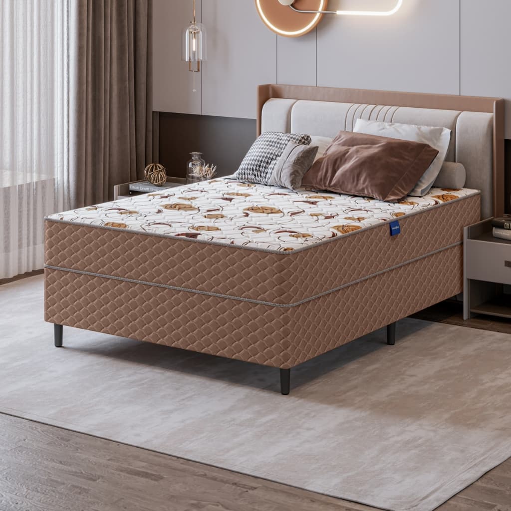 Cama de Casal com Colchão Casal Espuma D33 Extra Firme Base Cama Box Casal 138x188