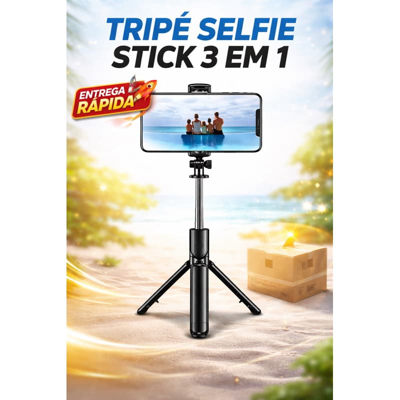 tripé selfie Stick 3 em 1