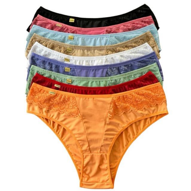 Kit Calcinha Micro Plus Size Confortável Calça 48 50 52 Rendada Feminina Adulto Forro Algodão