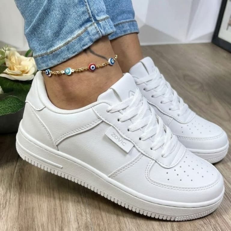Tênis Branco Unissex Feminino Casual 34 Ao 43 Envio Imediato Queima de Estoque