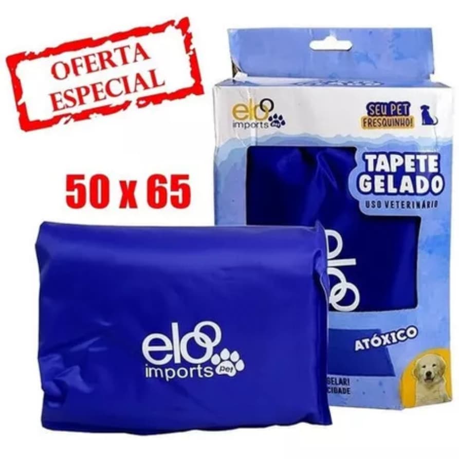 Tapete Gelado Refrescante para Cachorros e Gatos Tamanho 65x50 M