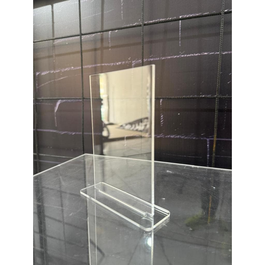 Base para Troféu em Acrílico Cristal 3mm 10x15 cm com Base 12x4 cm Liso para Personalização Kit
