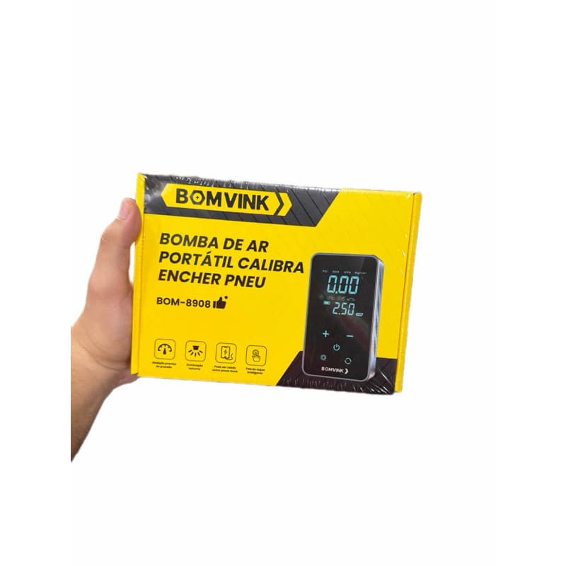 Bomba de Ar Portátil Compressor Sem Fio Recarregável Digital Carro Moto Bike Encher Pneu