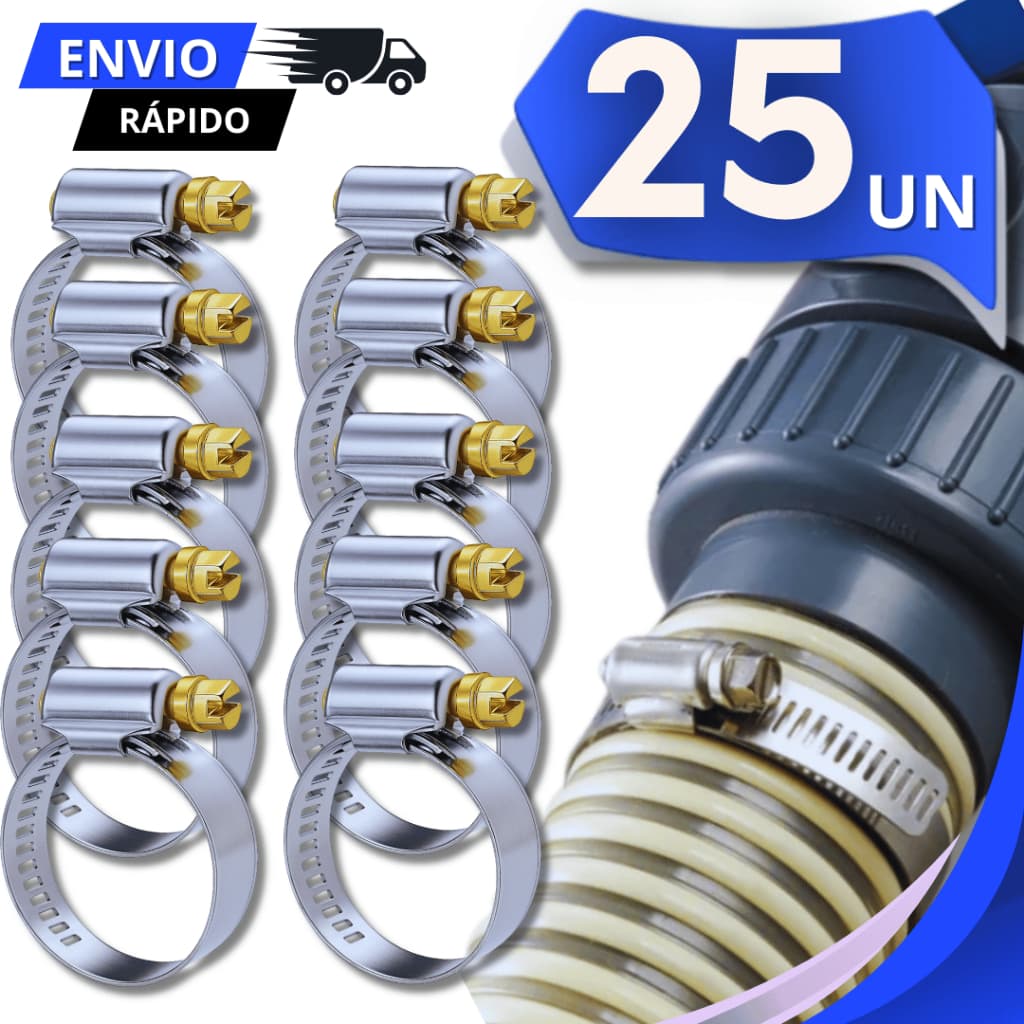 Combo Abraçadeiras Aço 3/4 Reforçada Mangueira Gás Jardim Americana Profissional Multiuso Utilidades