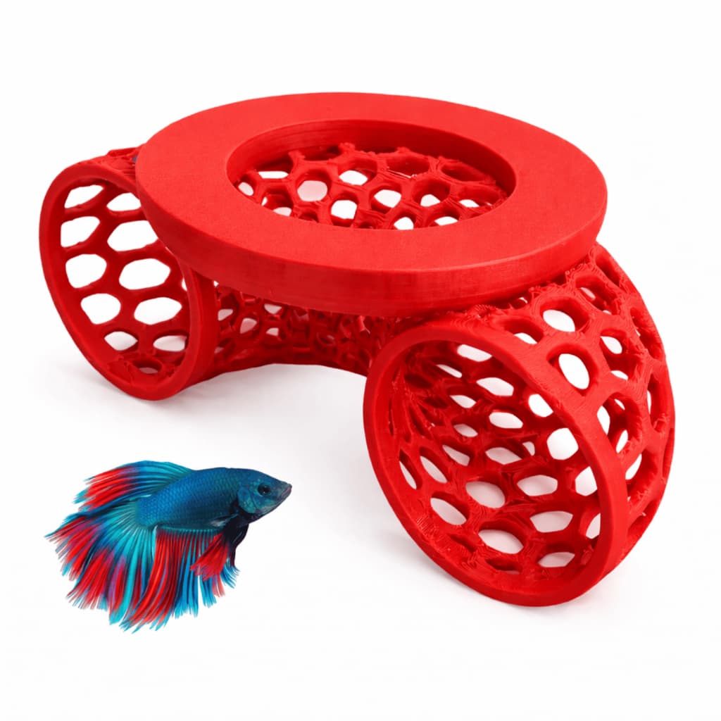 Decoração Aquário duplo Esconderijo Peixe Betta Refúgio Flutuante brinquedo interativo para AquárIo
