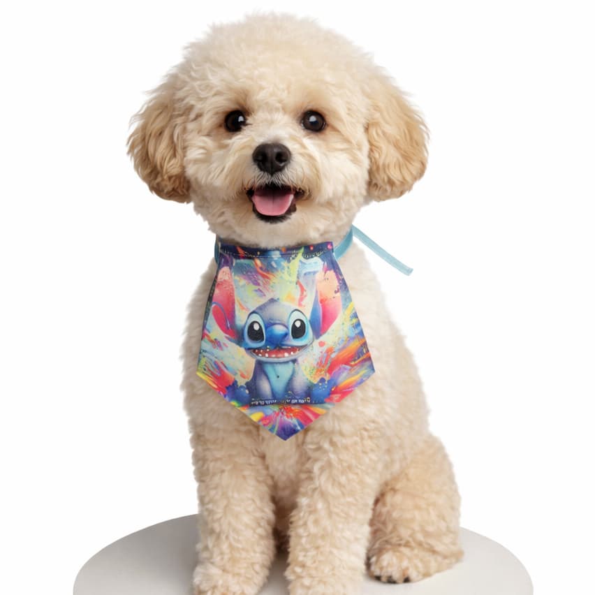 Mini Bandana Pet Shop Stitch Estampa Variadas Banho Tosa Cachorro Gato Colarinho Atacado