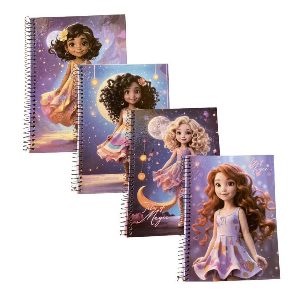 Kit 2 Cadernos Tales Of Magic Princesas C/ADESIVOS 1Matéria 96Folhas