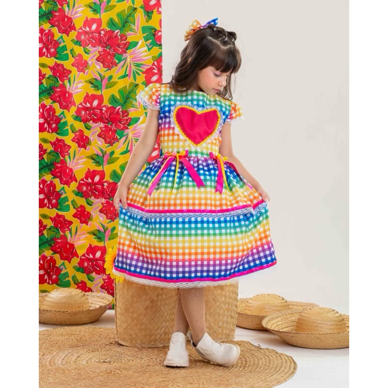 Vestido Caipira Junino Infantil Luxo | Vestido Festa Junina São João