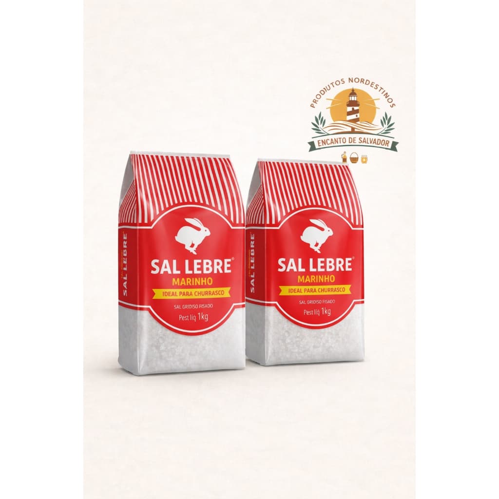 Kit 2 Sal Marinho Grosso Lebre para Churrasco 1kg cada